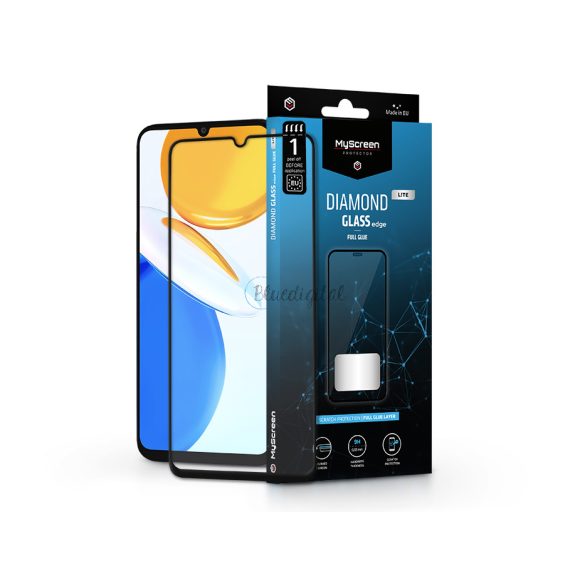 Honor X7 edzett üveg képernyővédő fólia - MyScreen Protector Diamond Glass Lite Edge2.5D Full Glue - fekete