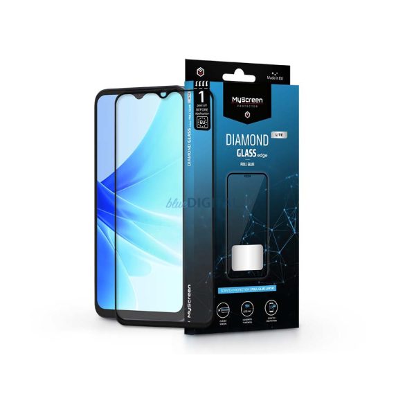 Oppo A57 4G/A57 5G/A57s edzett üveg képernyővédő fólia - MyScreen Protector     Diamond Glass Lite Edge2.5D Full Glue - fekete