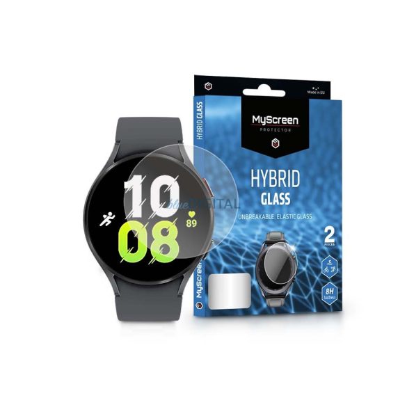 Samsung Galaxy Watch 5 (44 mm) rugalmas üveg képernyővédő fólia - MyScreen      Protector Hybrid Glass - 2 db/csomag - átlátszó