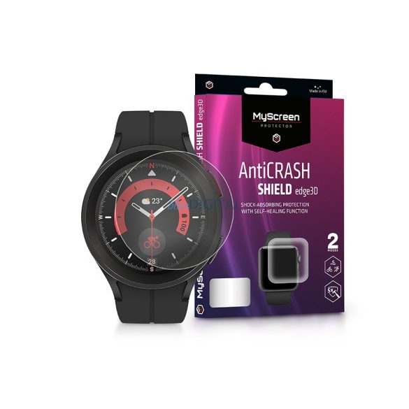 Samsung Galaxy Watch 5 Pro ütésálló képernyővédő fólia - MyScreen Protector     AntiCrash Shield Edge3D - 2 db/csomag - átlátszó