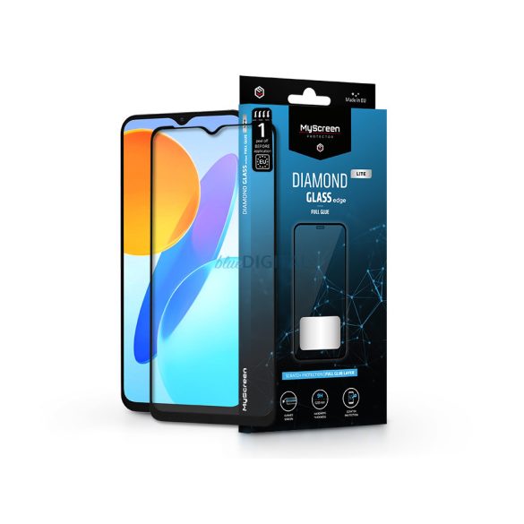 Honor X8 5G edzett üveg képernyővédő fólia - MyScreen Protector Diamond Glass   Lite Edge2.5D Full Glue - fekete