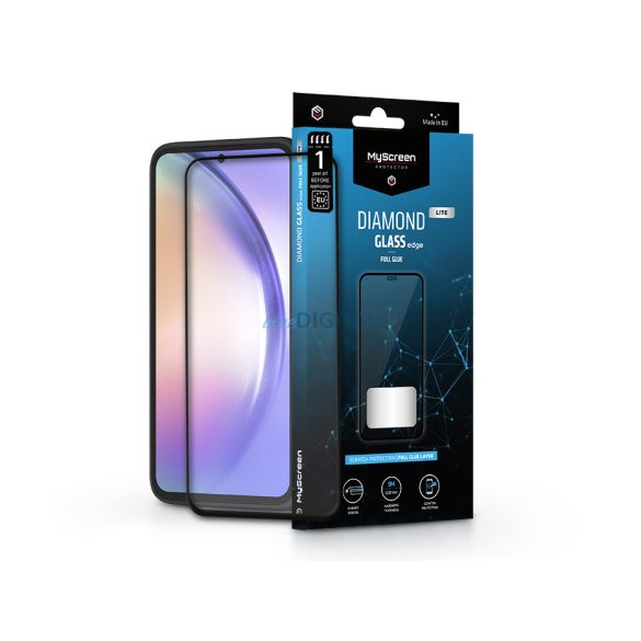 Samsung SM-A546 Galaxy A54 5G edzett üveg képernyővédő fólia - MyScreen Protector Diamond Glass Lite Edge2.5D Full Glue - fekete