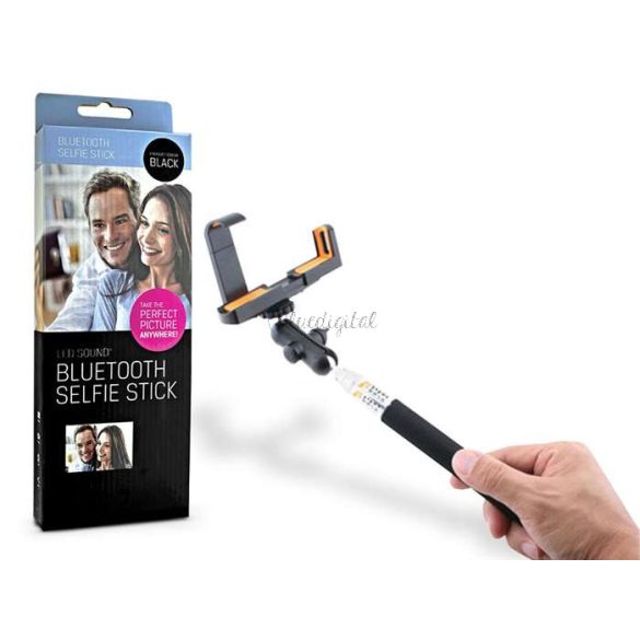 LED Sound Selfie Holder bluetoothos szelfi bot exponáló gombbal - fekete