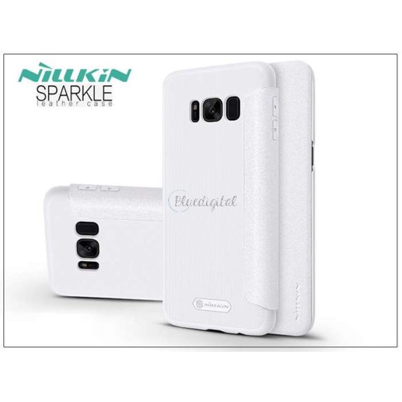 Samsung G955F Galaxy S8 Plus oldalra nyíló flipes tok - Nillkin Sparkle - fehér