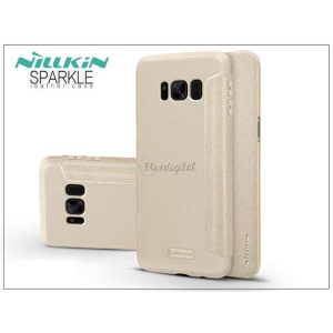 Samsung G955F Galaxy S8 Plus oldalra nyíló flipes tok - Nillkin Sparkle - arany