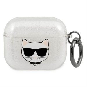 Eredeti tok Karl Lagerfeld KLA3UCHGS Apple Airpods 3 / ezüst + Glitterhez