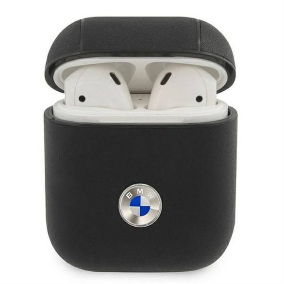 Eredeti BMW tok BMA2SSLBK az Apple Airpods 1 / 2 készülékhez (fém logó / fekete)