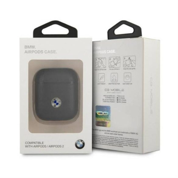 Eredeti BMW tok BMA2SSLBK az Apple Airpods 1 / 2 készülékhez (fém logó / fekete)