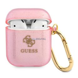   Guess GUA2UCG4GP Glitter Collection tok AirPods 1/2 - rózsaszín