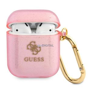 Guess GUA2UCG4GP Glitter Collection tok AirPods 1/2 - rózsaszín