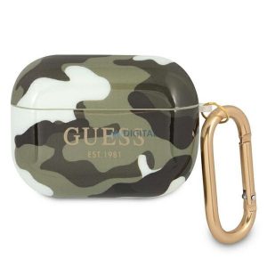 Guess GUAPUCAMA Camo Collection tok AirPods Pro - zöld terepmintás