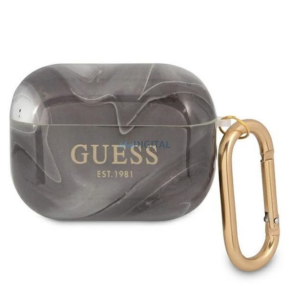 Guess GUAPUNMK Marble Collection tok AirPods Pro - fekete
