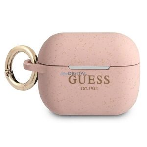 Guess GUAPSGGEP Silicone Glitter tok AirPods Pro - rózsaszín