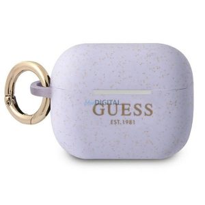 Guess GUAPSGGEU Silicone Glitter tok AirPods Pro - lila