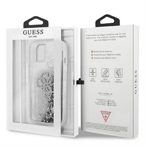 Eredeti tok Guess GUHCP13SLG4GSI Iphone 13 Mini (4G nagy folyadék csillámos / ezüst)