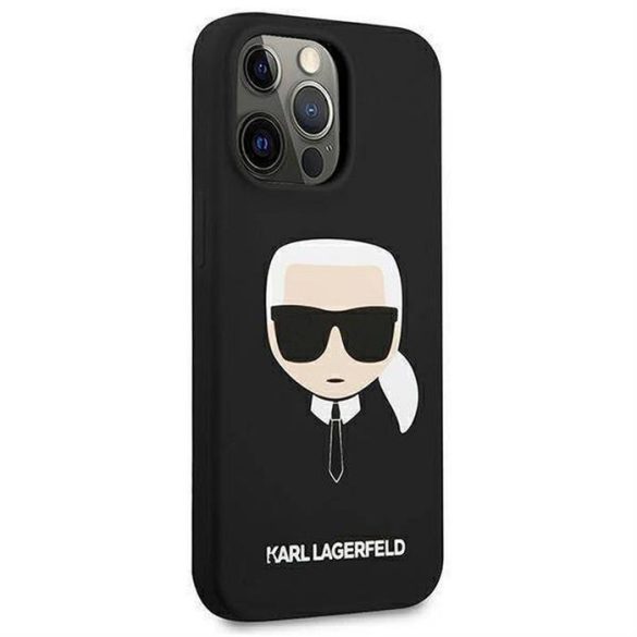 Eredeti előlap KARL LAGERFELD KLHCP13XSLKHBK iPhone 13 PRO MAX (szilikon K. Head / fekete) tok