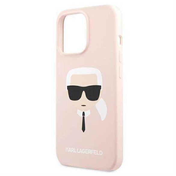 Eredeti előlap KARL LAGERFELD KLHCP13LSLKHLP iPhone 13 PRO (szilikon K. Head / világos rózsaszín) tok