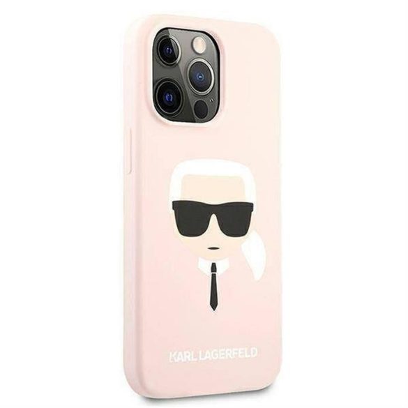 Eredeti előlap KARL LAGERFELD KLHCP13LSLKHLP iPhone 13 PRO (szilikon K. Head / világos rózsaszín) tok