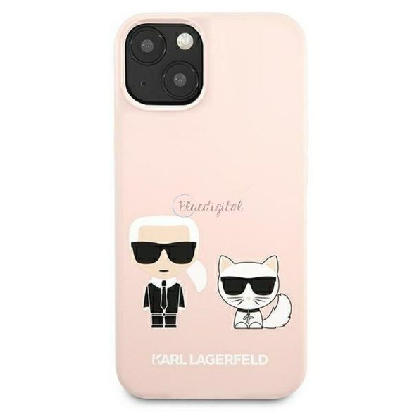 Eredeti tok Karl Lagerfeld KLHMP13MSSKCI Iphone 13  (Ikonik Karl & Choupette + Mag / Light Pink)