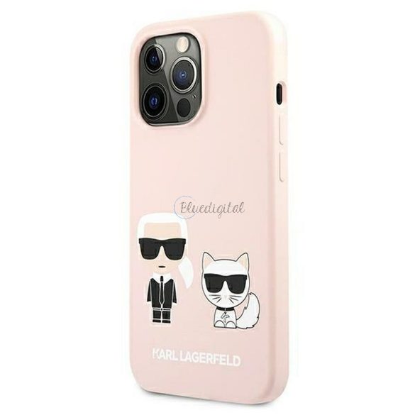 Eredeti tok Karl Lagerfeld KLHMP13LSSKCI Iphone 13 Pro  (Ikonik Karl & Choupette + Mag / Light Pink)