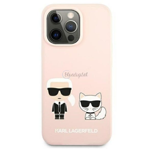 Eredeti tok Karl Lagerfeld KLHMP13LSSKCI Iphone 13 Pro  (Ikonik Karl & Choupette + Mag / Light Pink)