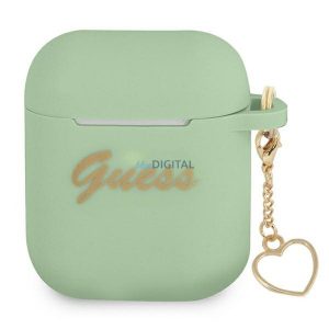Guess GUA2LSCHSN Silicone Charm Heart Collection tok AirPods 1/2 - zöld