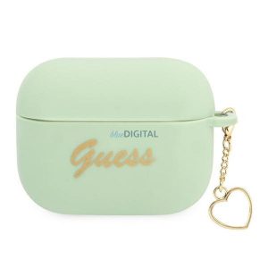 Guess GUAPLSCHSN Silicone Charm Heart Collection tok AirPods Pro - zöld