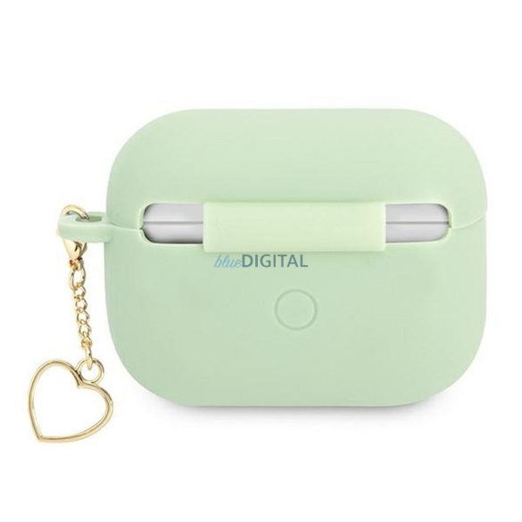 Guess GUAPLSCHSN Silicone Charm Heart Collection tok AirPods Pro - zöld