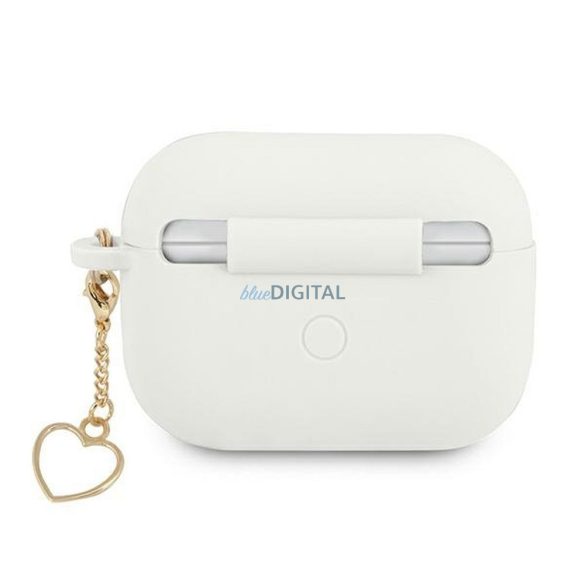 Guess GUAPLSCHSH Silicone Charm Heart Collection tok AirPods Pro - fehér