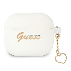 Guess GUA3LSCHSH Silicone Charm Heart Collection tok AirPods 3 - fehér
