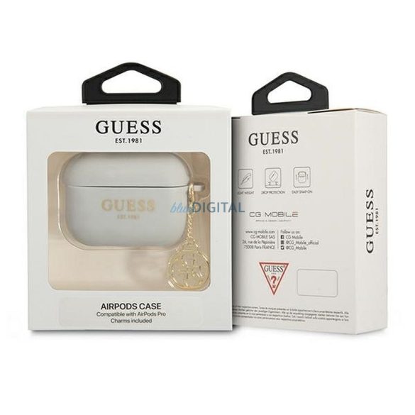 Guess GUAPLSC4EG Silicone Charm 4G Collection tok AirPods Pro - szürke