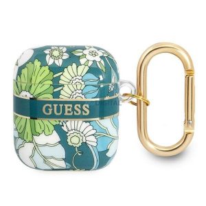 Guess GUA2HHFLN Flower Strap Collection tok AirPods 1/2 - zöld
