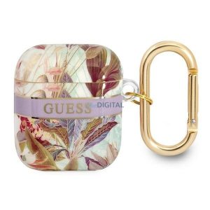 Guess GUA2HHFLU Flower Strap Collection tok AirPods 1/2 - lila