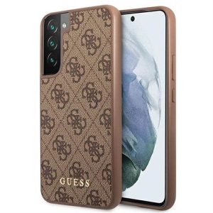 Eredeti tok Guess guhcs2Sg4gfbr Samsung S22 (4G fém arany logó / barna)