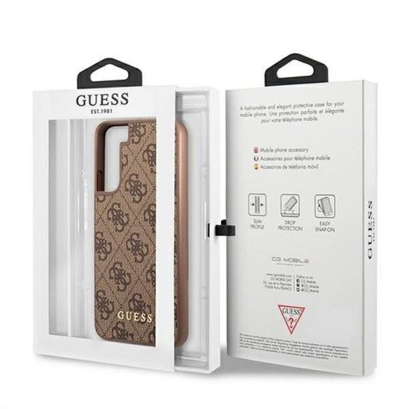 Eredeti tok Guess guhcs2Sg4gfbr Samsung S22 (4G fém arany logó / barna)