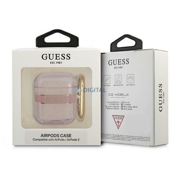 Guess GUA2HHTSP Strap Collection tok AirPods 1/2 - rózsaszín