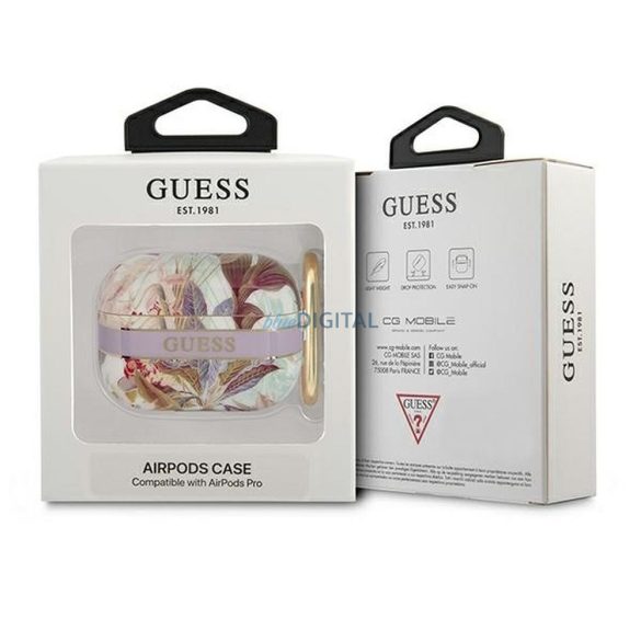Guess GUAPHHFLU Flower Strap Collection tok AirPods Pro - lila