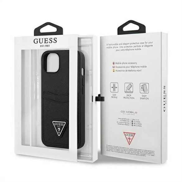 Eredeti tok GUESS GUHCP13SPSATPK Iphone 13 MINI (Linne és Tiangle / fekete)