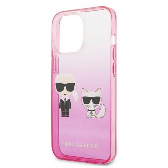 Eredeti tok Karl Lagerfeld KLHCP13LTGKCP iPhone 13 Pro (K & Choupette Centered / Gradpink)