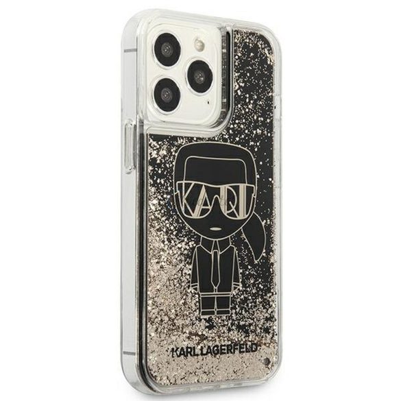 Eredeti FacePlate tok Karl Lagerfeld KLHCP13LLGGKBK Iphone 13 Pro  (Glitter Gatsby Ikonik / fekete)