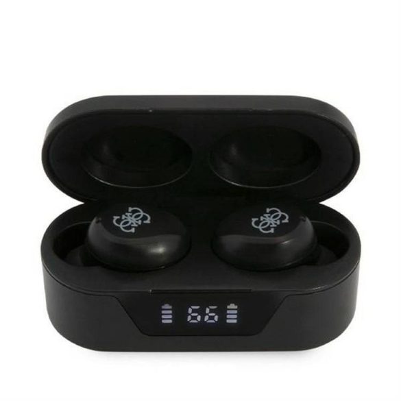 Bluetooth fülhallgató sztereó TWS GUESS Digital BT5 Classic dokkoló / fekete (GUTWST31EK)