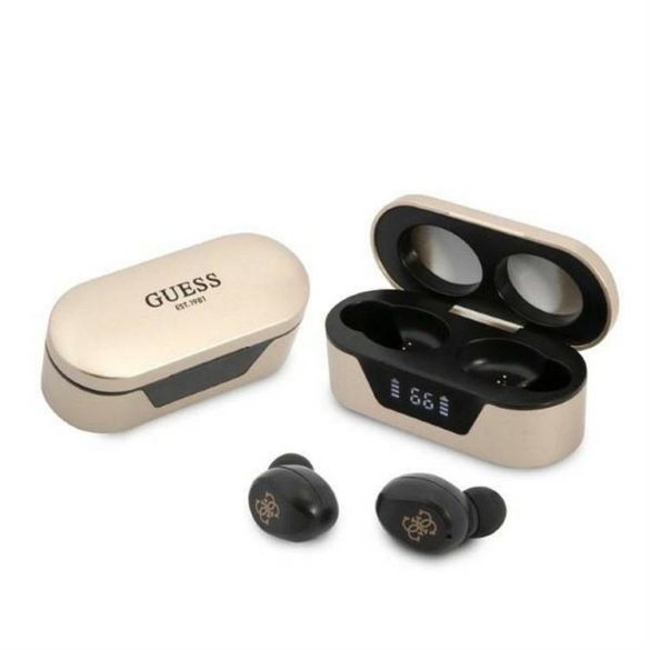 Bluetooth fülhallgató sztereó TWS GUESS Digital BT5 Classic dokkoló / arany (GUTWST31ED)