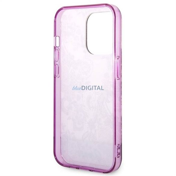 Eredeti tok GUESS GUHCP14LHGPLHF iPhone 14 PRO készülékhez (IML Electro Cam TDJ / fuschia)