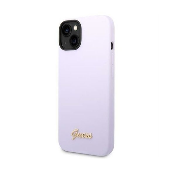 Guess GUHCP14SSLSMU Silicone Vintage Gold Logo tok iPhone 13 / 14 / 15 - lila