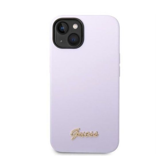 Guess GUHCP14SSLSMU Silicone Vintage Gold Logo tok iPhone 13 / 14 / 15 - lila