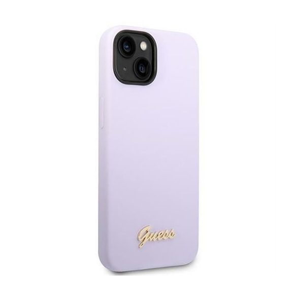 Guess GUHCP14SSLSMU Silicone Vintage Gold Logo tok iPhone 13 / 14 / 15 - lila