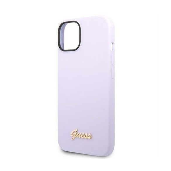 Guess GUHCP14SSLSMU Silicone Vintage Gold Logo tok iPhone 13 / 14 / 15 - lila