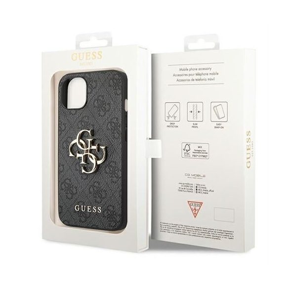 Guess GUHCP14S4GMGGR 4G Big Metal Logo tok iPhone 13 / 14 / 15 - szürke