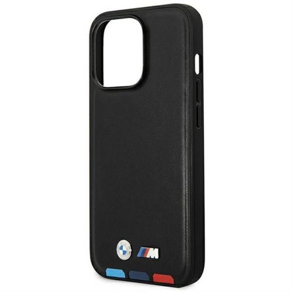 Eredeti tok BMW BMHCP14L22PTDK iPhone 14 Pro készülékhez tricolor logózott / fekete