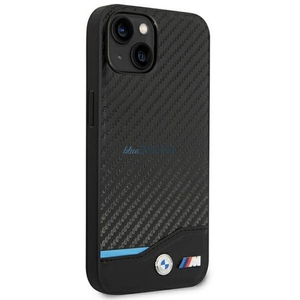 Eredeti tok BMW BMHCP14S22NBCK iPhone 14 készülékhez logózott carbon tok fekete